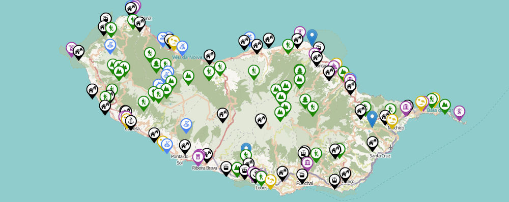 La carte interactive de Madère