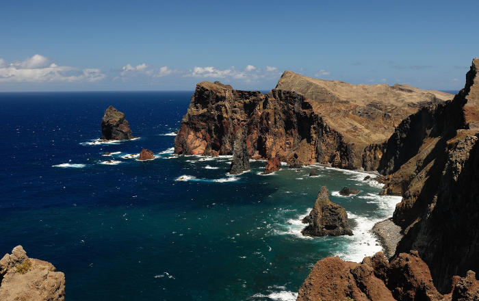 hiking the cliffs of Sao Lourenco