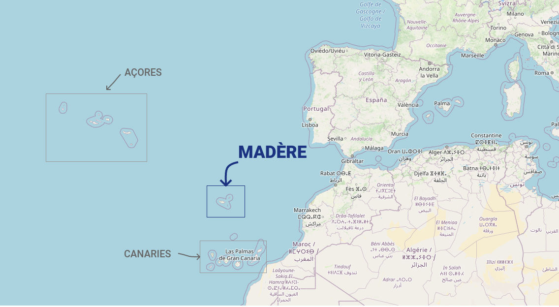 Madeira on the world map