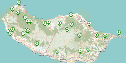 Carte des Randonnées à Madère