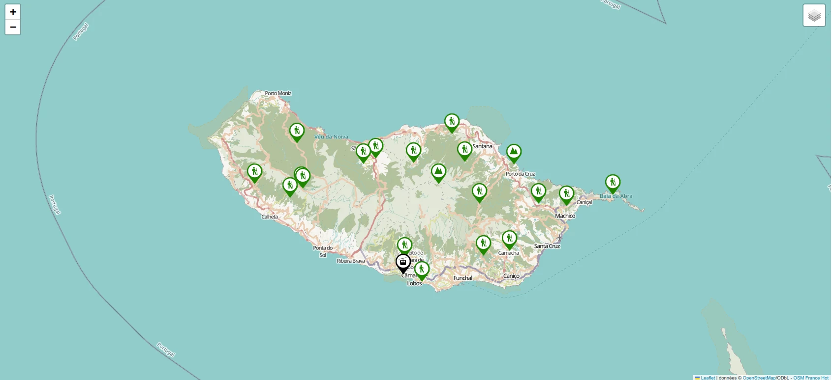 Carte des activités à faire à Madère