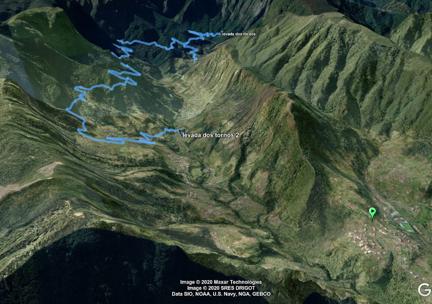 Zoom sur le parcours de la randonnée levada dos tornos