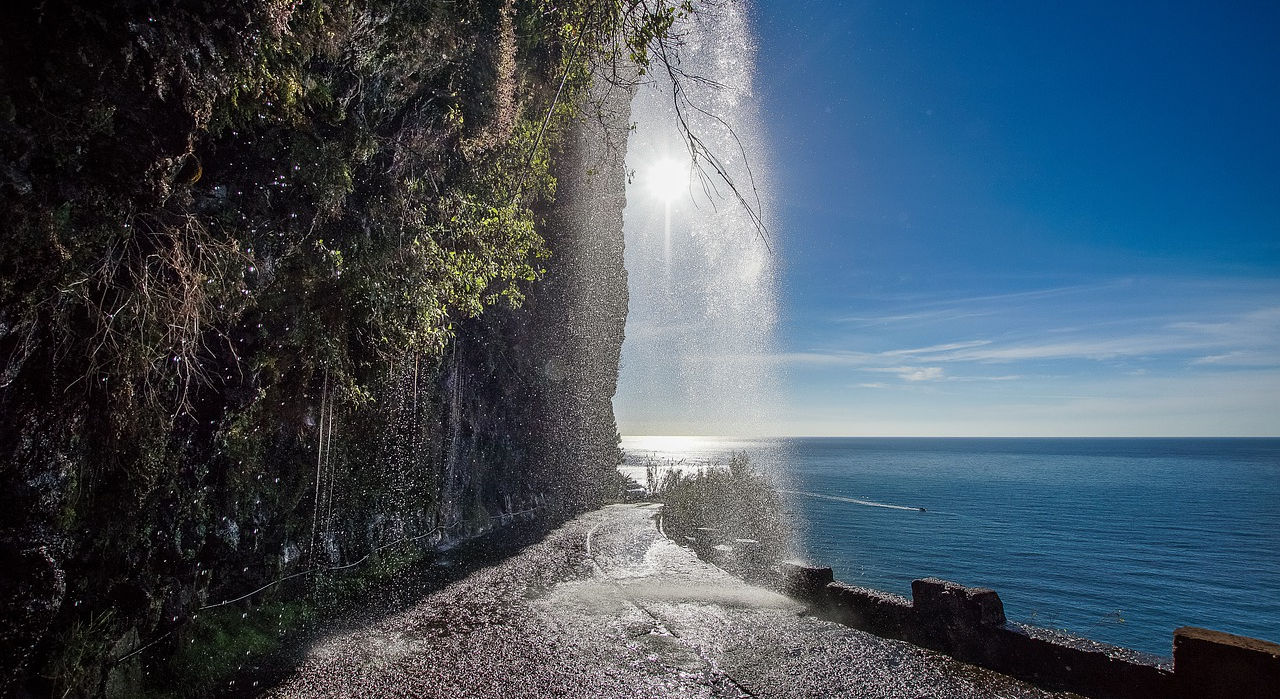 Madeira road waterfall