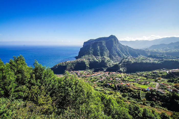 Madeira landscapes: mountains and ocean