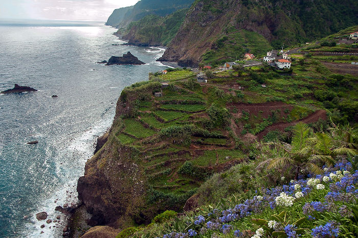 Paysage vert et fleuri de Madère