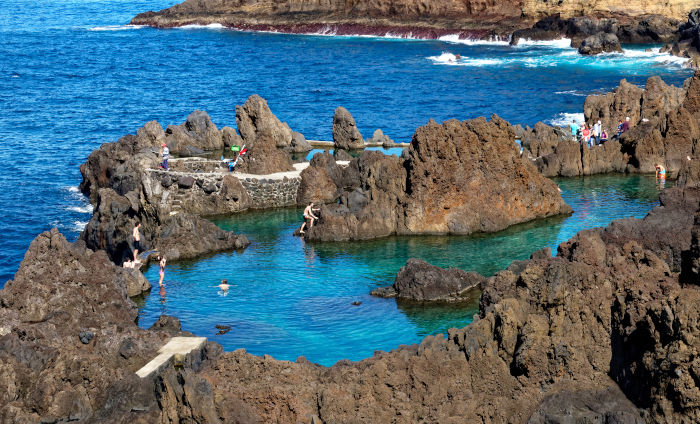 Natural swimming pool in the rocks of Porto Moniz