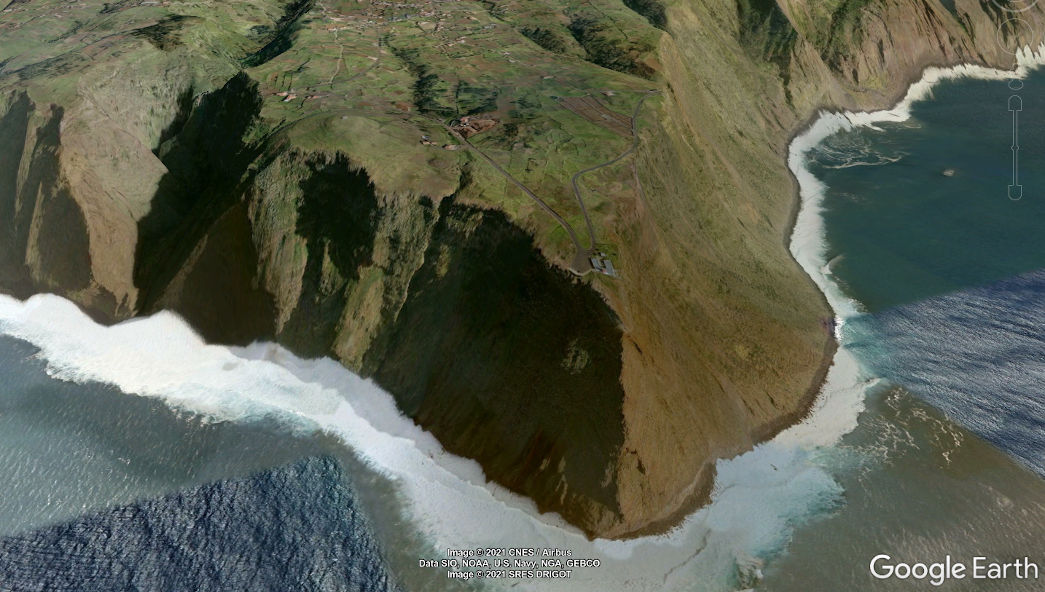 La ponta do Pargo, vue depuis Google Earths